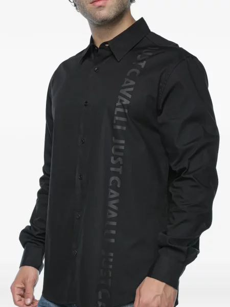Lung cămașă Just Cavalli cu imagine negru