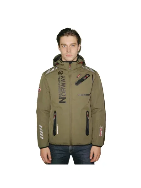 Turystyczna kurtka softshell GEOGRAPHICAL NORWAY ROYAUTE DB KAKI-NOIR… czarna