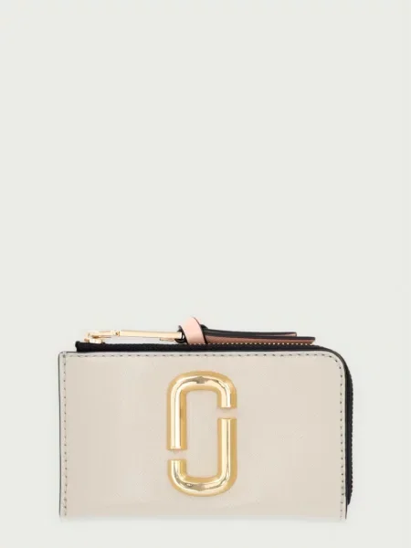 MARC JACOBS portofel pentru femei din piele THE SNAPSHOT TOP bej