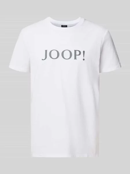 T-shirt z logo i okrągłym dekoltem Joop! Collection biała