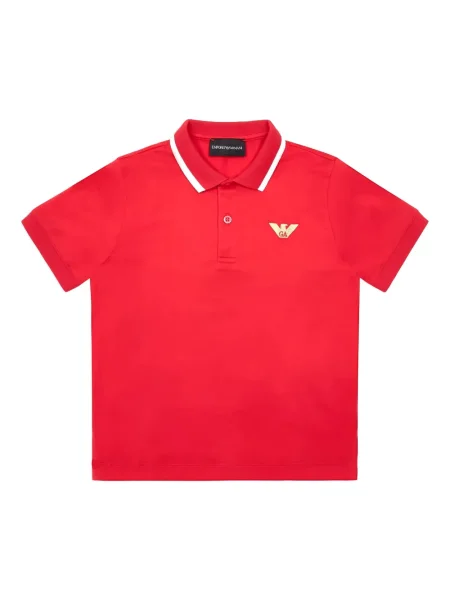 Koszulka polo dziecięca Emporio Armani czerwona