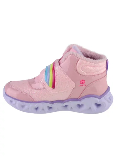 Buty zimowe dziewczęce Skechers Heart Lights Brilliant Rainbow niebieskie