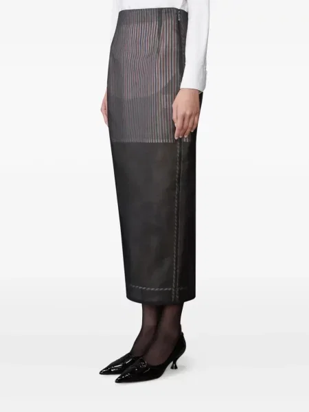Fustă tip creion Thom Browne din organza negru