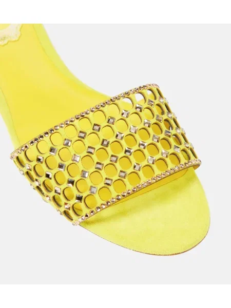 Sandale Rene Caovilla din piele de căprioară de cristal verde