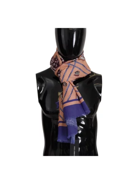 Jedwabna szal Dolce And Gabbana beżowa