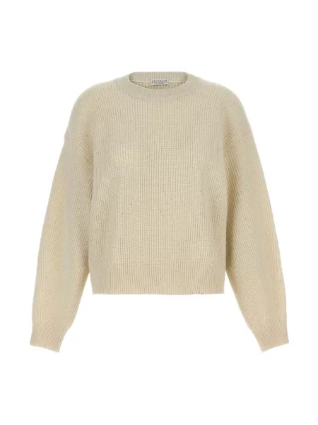 Sweter Brunello Cucinelli z kaszmiru biały