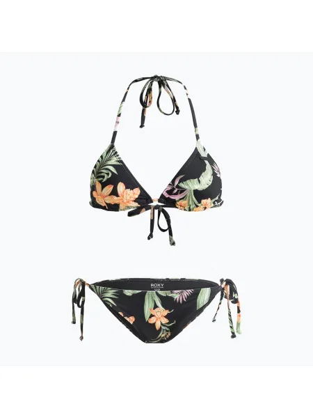 Női kétrészes fürdőruha ROXY Printed Beach Classics Tiki Tri antracit island escape. Méret: XL
