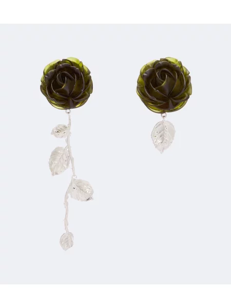 Cercei Magda Butrym cu model floral verde