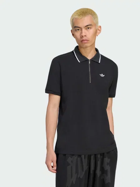 Поло adidas 3 Stripes комбінований верх чорний