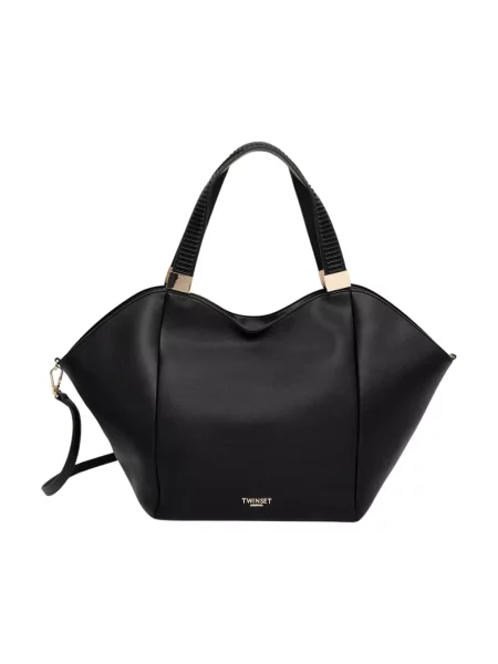 Twinset torebka tote z imitacji skóry czarna