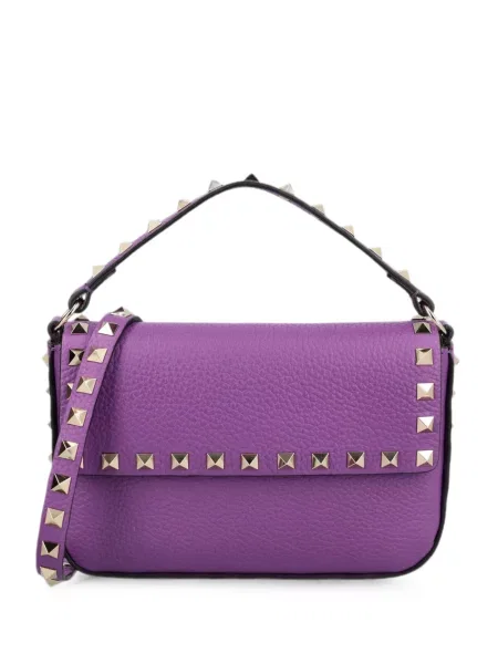 Geantă Valentino Garavani din piele violet