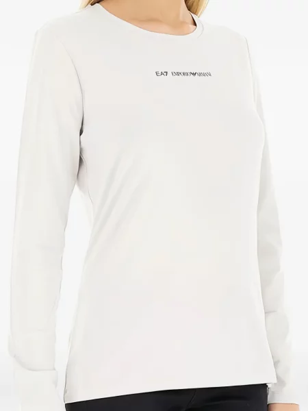 Lung tricou Ea7 Emporio Armani cu imagine alb