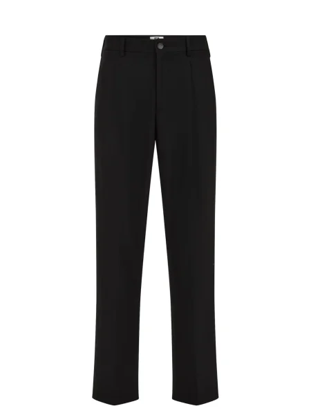 WE Fashion Hlače z naborki črna