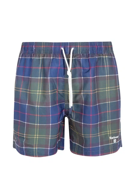 Slip de baie Barbour în carouri cu imagine albastru
