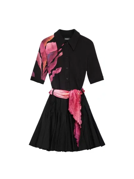 Desigual Rochie tip bluză roz negru