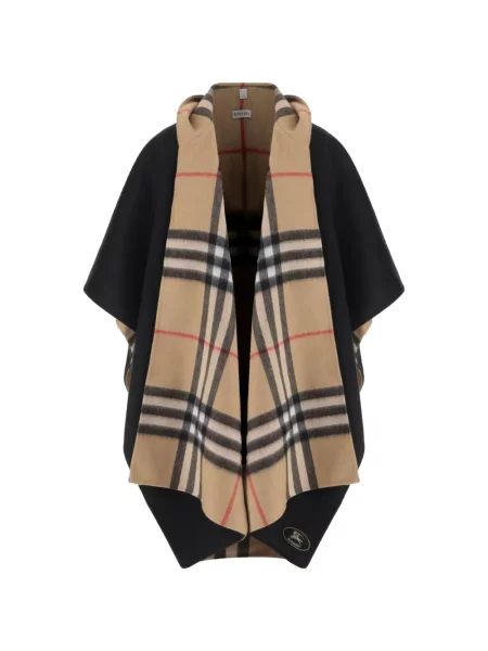 Geacă Burberry în carouri cu glugă negru