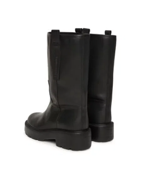 Tommy Jeans Škornji Tjw Leather Mid Tubular Boot črna