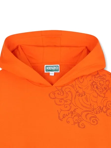 Bluza z kapturem dziecięca Kenzo pomarańczowa