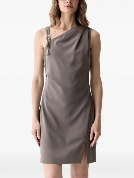 Rochie mini Guess asimetrică maro