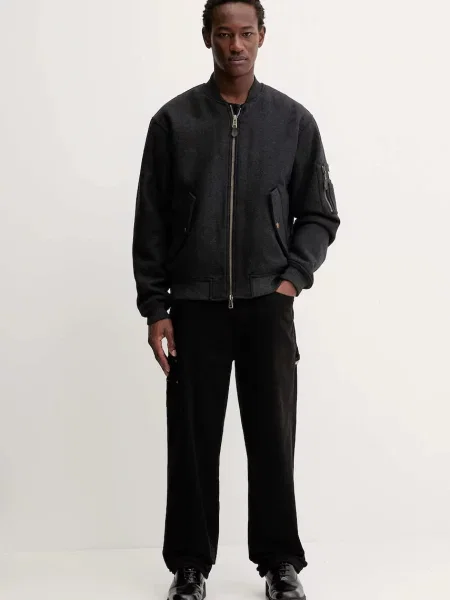 Шерстяная джинсовая куртка Guess Jeans серая