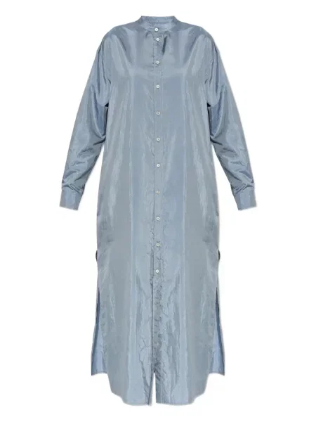 Rochie tip cămașă Jil Sander cu crăpătură de costum albastru