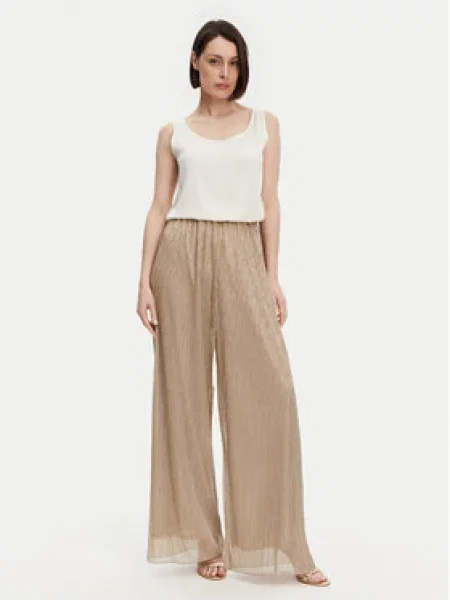 MAX&Co. Kalhoty z materiálu Raiment Wide Leg zlatá