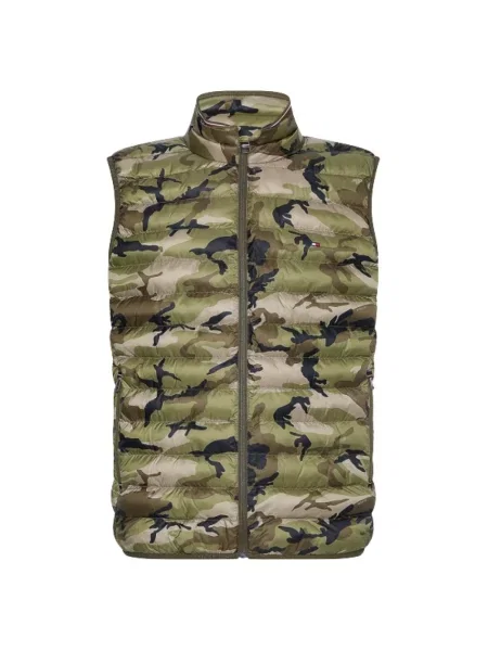 Pakowny kamizelka puchowa Tommy Hilfiger bez rękawów w kamuflażu zielona