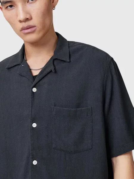 AllSaints Srajca s primesjo lanu CUDI modra