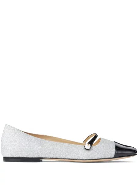 Balerini Jimmy Choo din piele argintiu