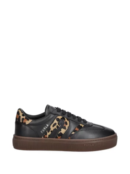 Sneakerși Furla cu imagine cu model leopard negru