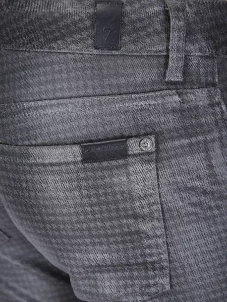 Κοκαλιάρης skinny τζιν 7 For All Mankind με σχέδιο houndstooth γκρι