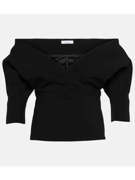 Top Ferragamo wełniany czarny