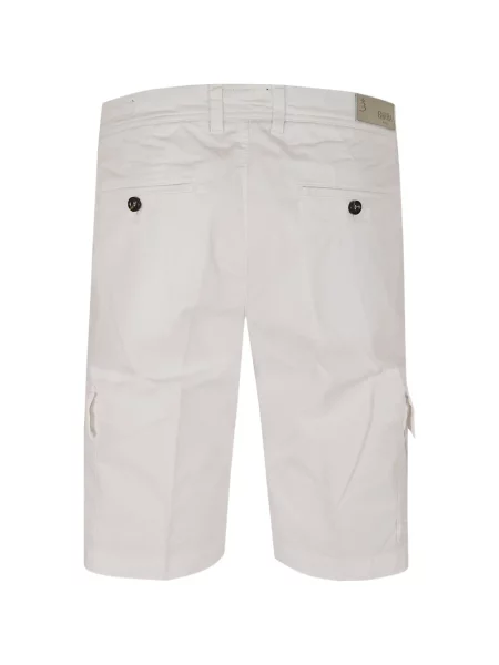 Pantaloni scurți cargo Barba din țesătură twill alb