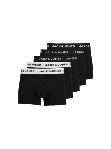 JACK & JONES Boxeralsók Solid / fehér fekete