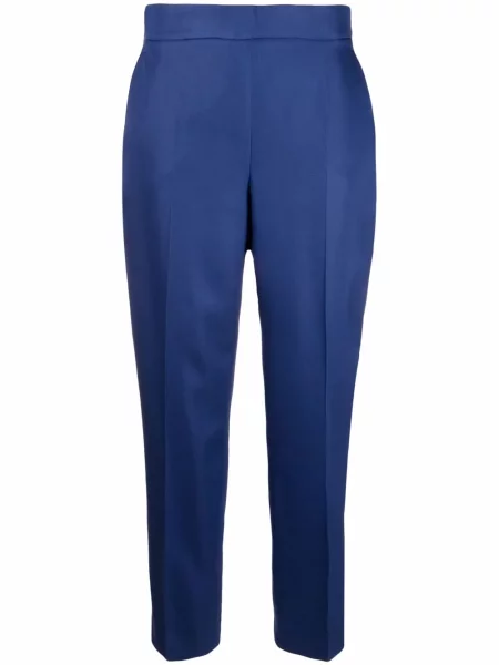 Pantaloni Ferragamo de mătase albastru