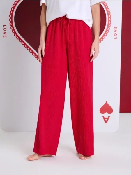 Піжамні штани з муслінової червоний