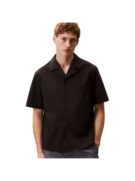 Klasična kratak košulja Calvin Klein Jeans kratki rukavi crna