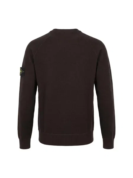 Sweter Stone Island wełniany z kamieniami brązowy