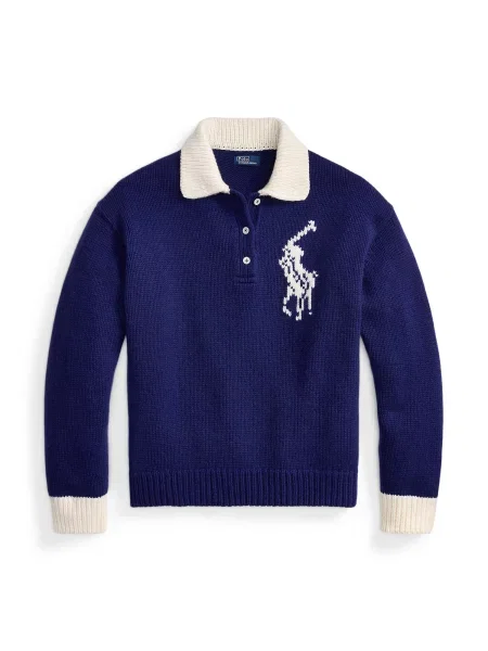 Polo Ralph Lauren Pulover bleumarin alb