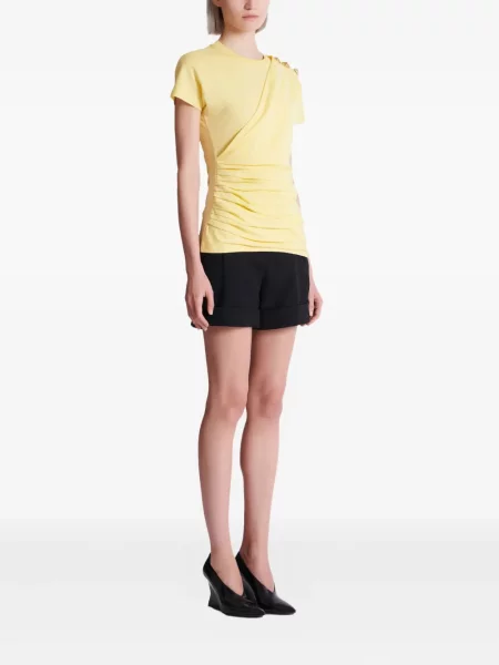 Tricou Balmain drapate galben