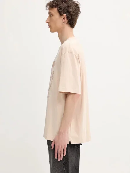 Maison Kitsuné t-shirt Daisy Field Oversize z nadrukiem beżowy