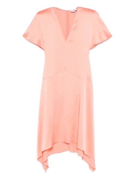 Rochie midi Stella Mccartney cu decolteu în V până la genunchi de costum roz
