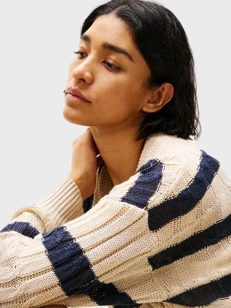 Лляний смугастий светр Tommy Hilfiger