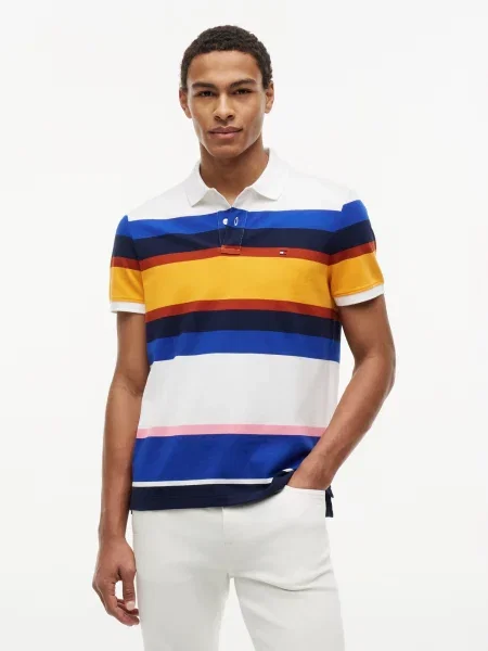 TOMMY HILFIGER Tričko modrá / tmavomodrá / žltá biela