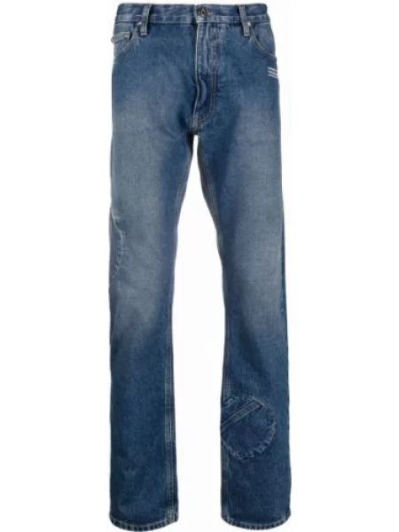 Blugi Off-white cu imagine alb