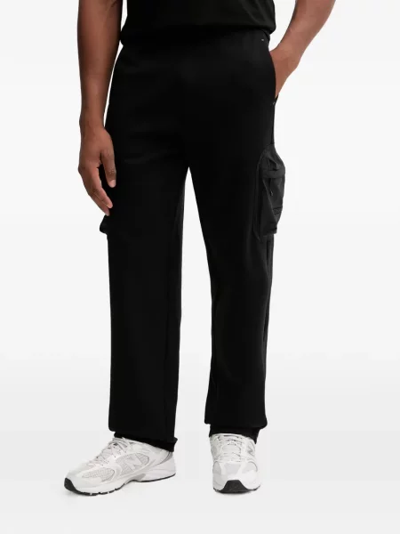 Pantaloni Ea7 Emporio Armani alergare cu autograf negru