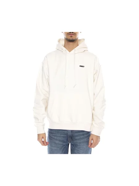 Bluza z kapturem Obey z kapturem biała
