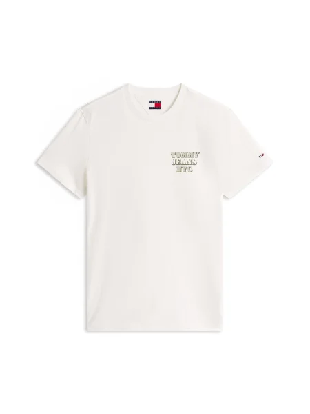 Tommy Jeans Tričko tmavě zelená bílá