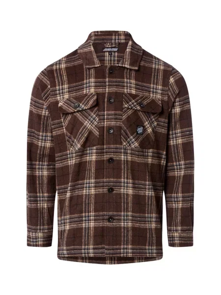 Santa Cruz koszula casual Lodge Shirt Mężczyźni Comfort Fit w kratkę M brązowy