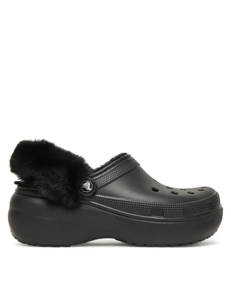Papuci Crocs cu platformă negru